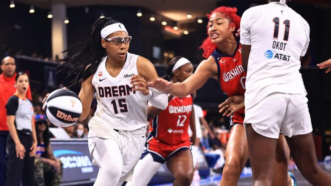 Atlanta Dream vs. Toronto Tempo WNBA Commissioner's Cup matchup preview graphic for June 14, 2026